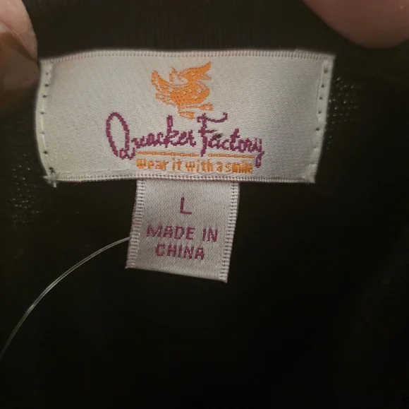 Quacker Factory Black Sweater with Gold and Silver Sequin Design - Picture 3 of 5